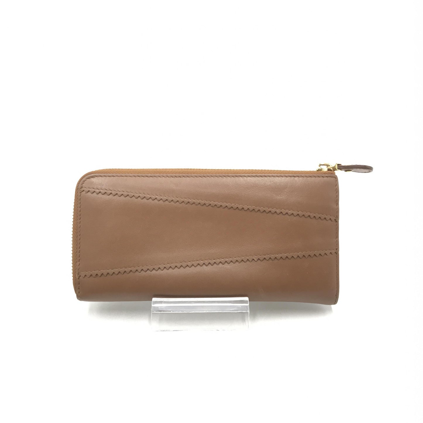 Salvatore Ferragamo Sella Calf Leather Zipper Closure Wallet