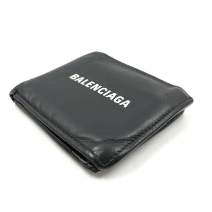 Balenciaga Logo Print Leather Wallet