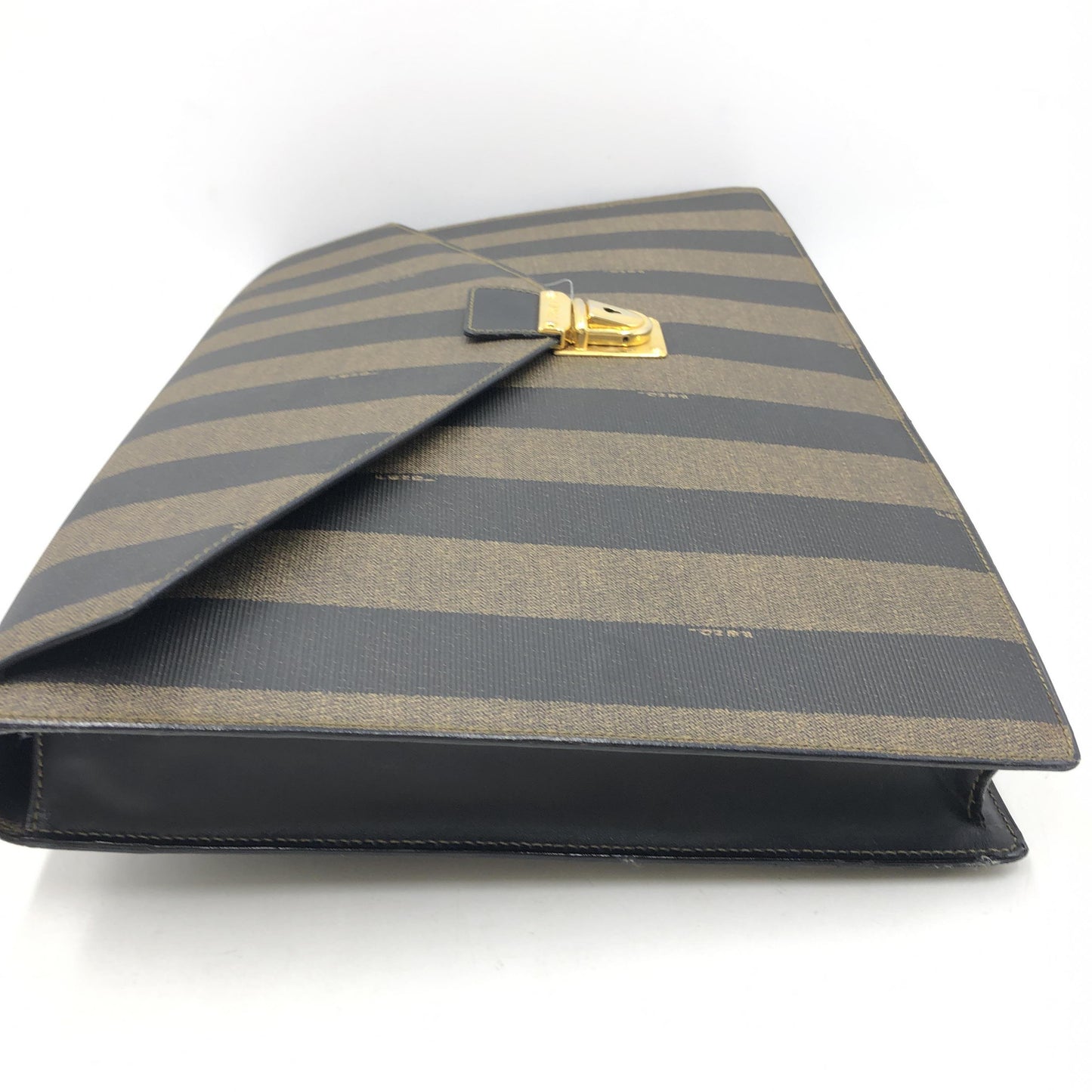 Fendi Pequin Coated Canvas Clutch