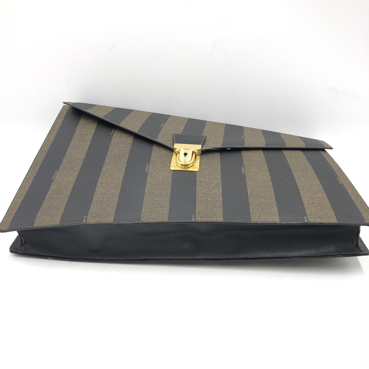 Fendi Pequin Coated Canvas Clutch