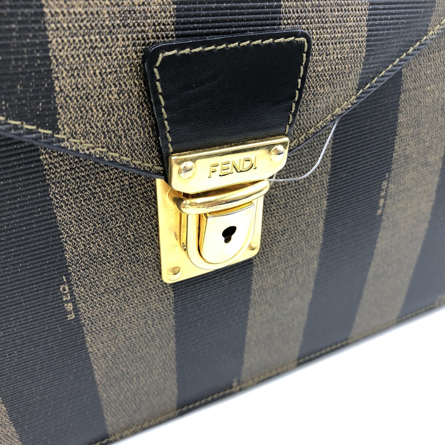 Fendi Pequin Coated Canvas Clutch