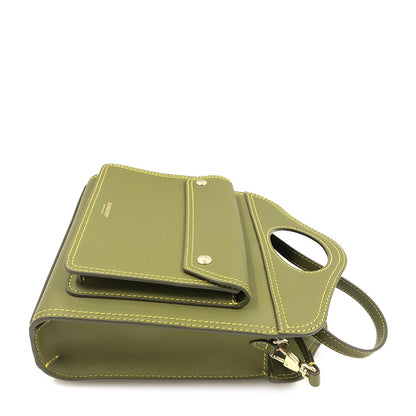 Burberry Green Leather Mini Pocket Bag