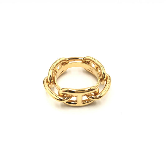 Hermès Chaine d'ancre Golden Metal Scarf Ring