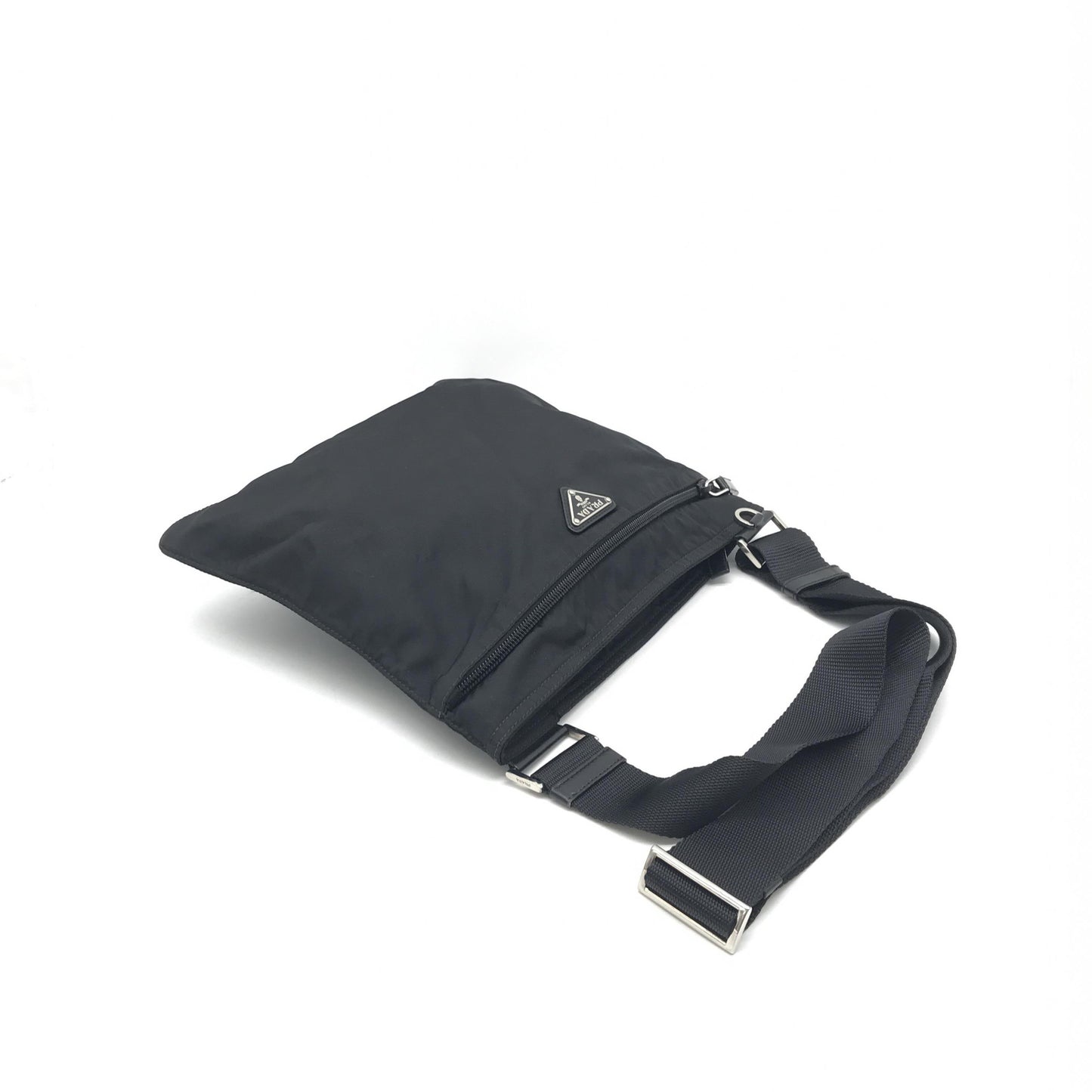 Prada Tessuto Nylon Saffiano Flat Messenger Bag