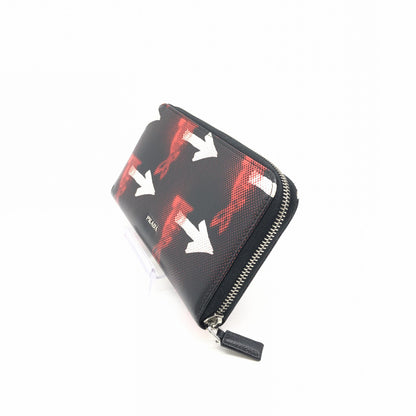 Prada Saffiano Stampato Rabbit Print Bi-Fold Compact Wallet