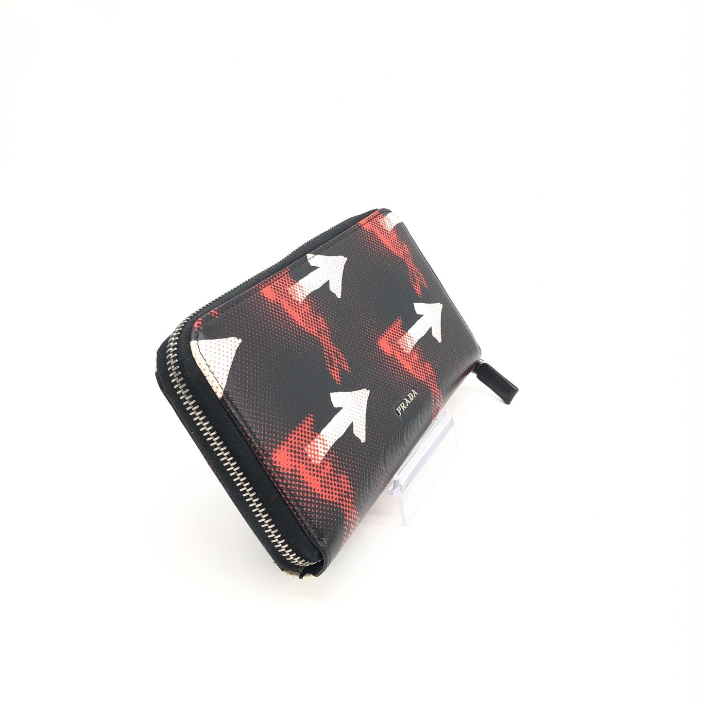 Prada Saffiano Stampato Rabbit Print Bi-Fold Compact Wallet