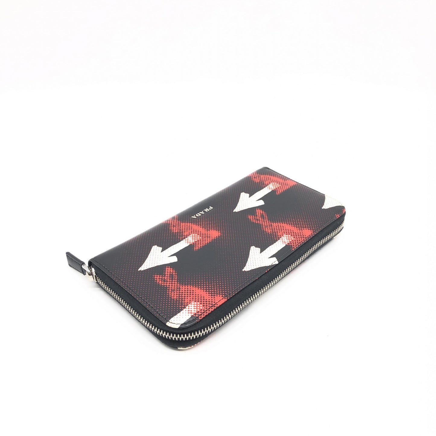 Prada Saffiano Stampato Rabbit Print Bi-Fold Compact Wallet