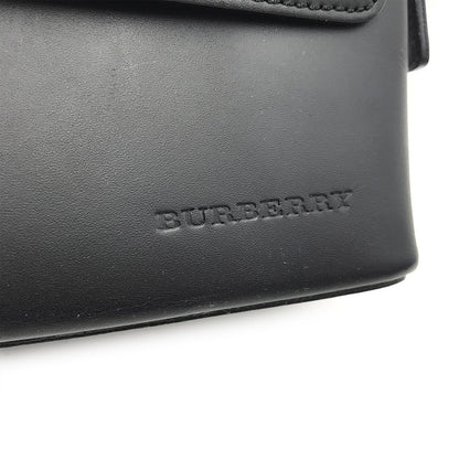 Burberry Calf Leather Shoulder Bag with Logo Print