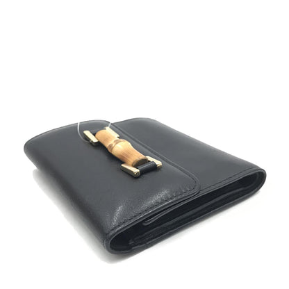 Gucci Bamboo Flap Calf Leather Wallet