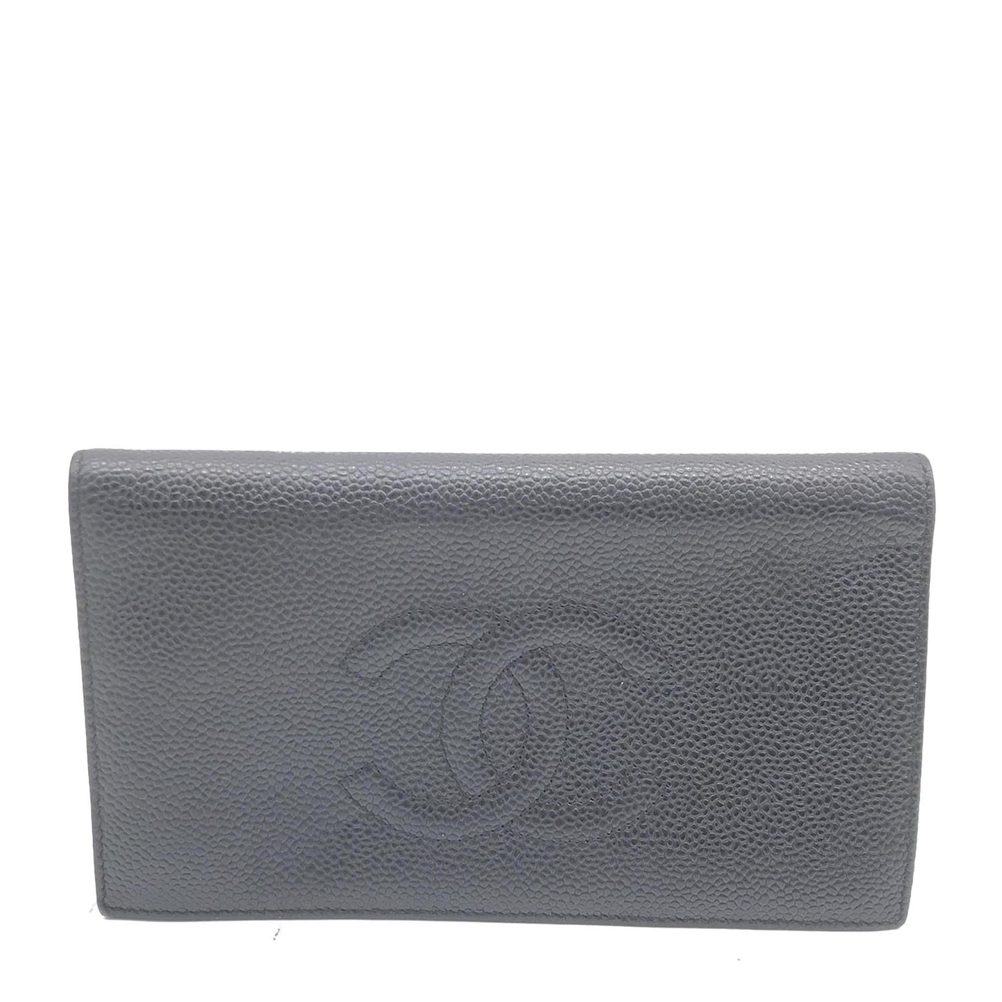 Chanel Caviar Coco Mark Three-Fold Wallet