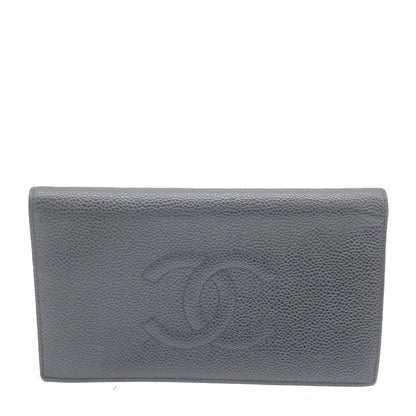 Chanel Caviar Coco Mark Three-Fold Wallet