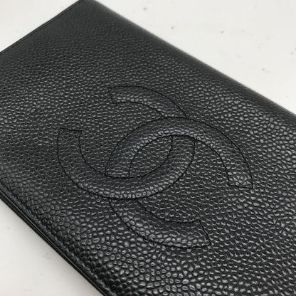 Chanel Caviar Coco Mark Three-Fold Wallet