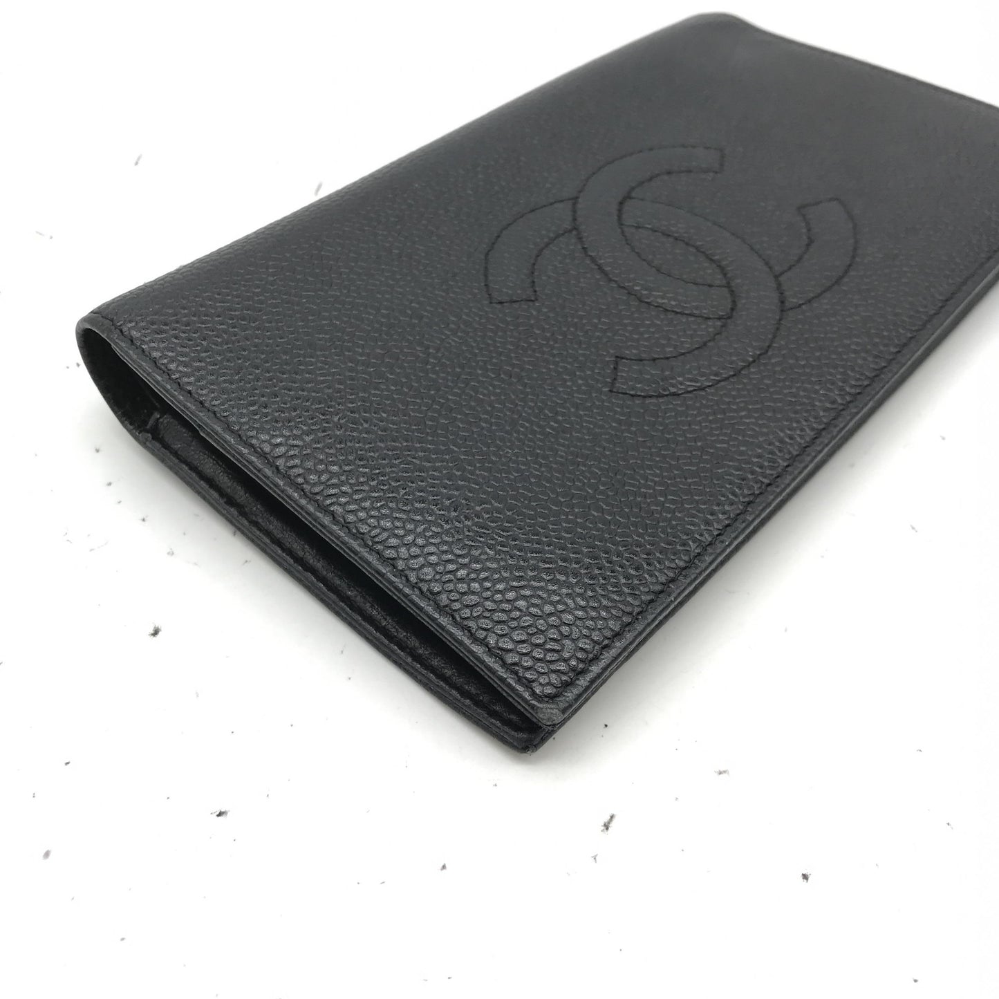 Chanel Caviar Coco Mark Three-Fold Wallet