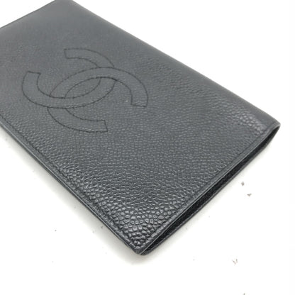 Chanel Caviar Coco Mark Three-Fold Wallet