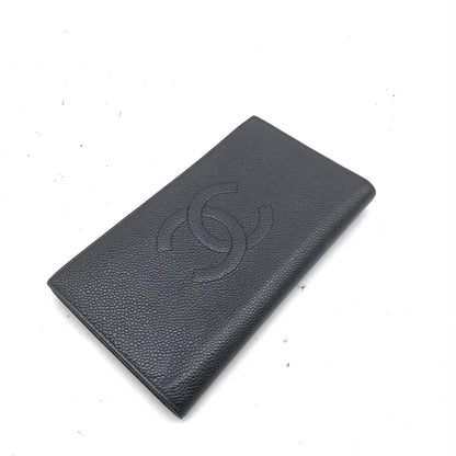 Chanel Caviar Coco Mark Three-Fold Wallet