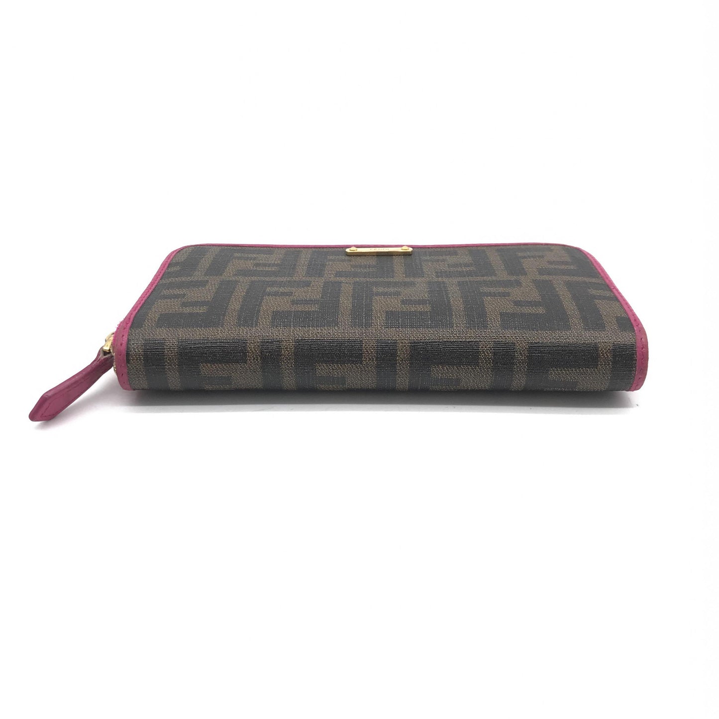 Fendi Zucca Coated Canvas Zip Around Wallet