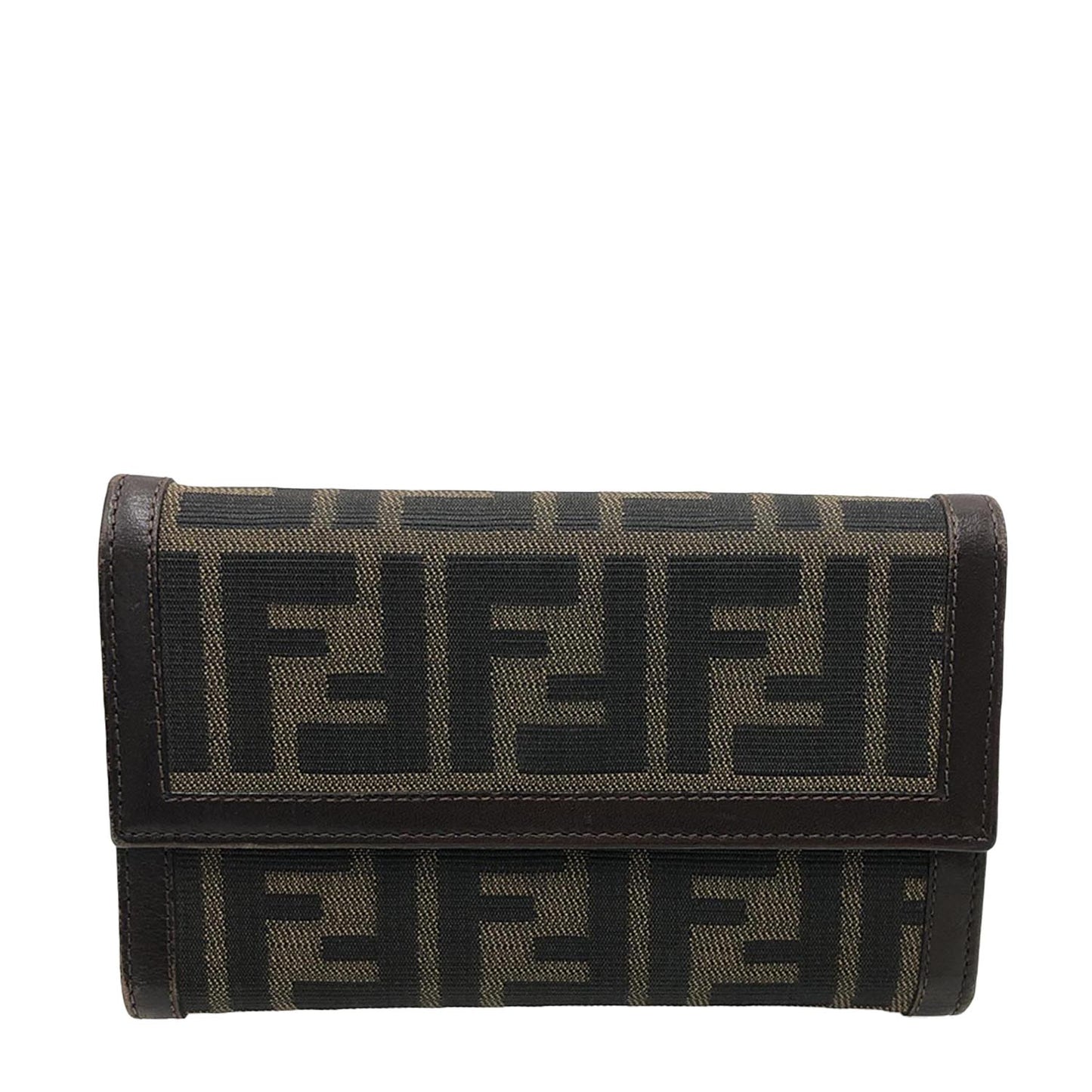 Fendi Zucca Canvas and Leather Long Wallet