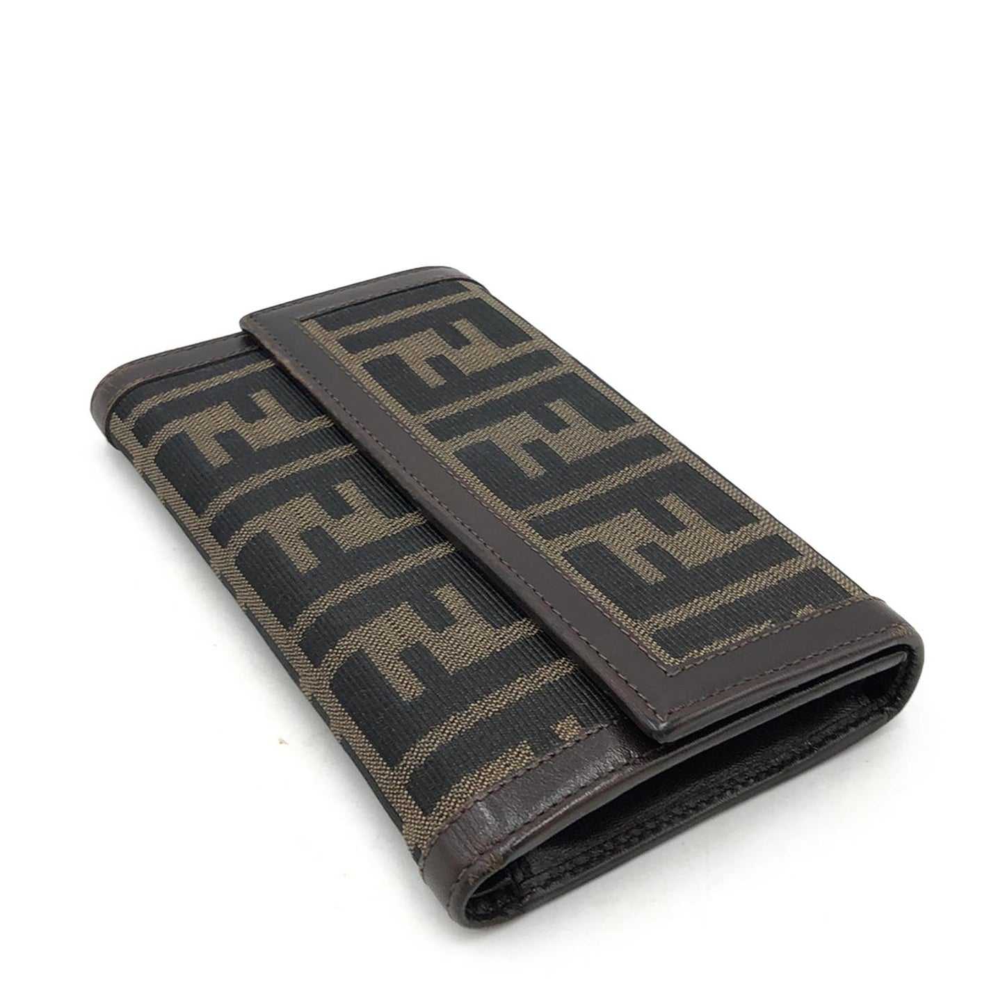 Fendi Zucca Canvas and Leather Long Wallet