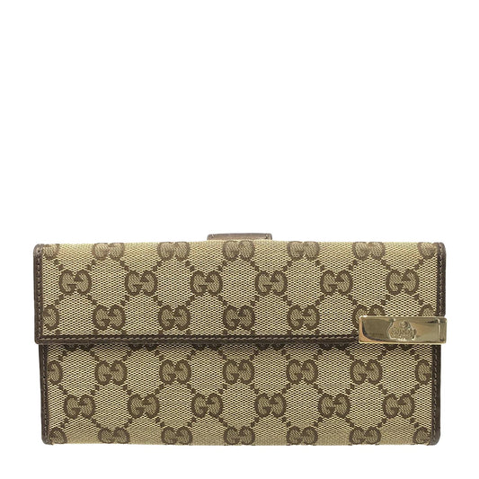 Gucci GG Canvas Long Wallet Brown