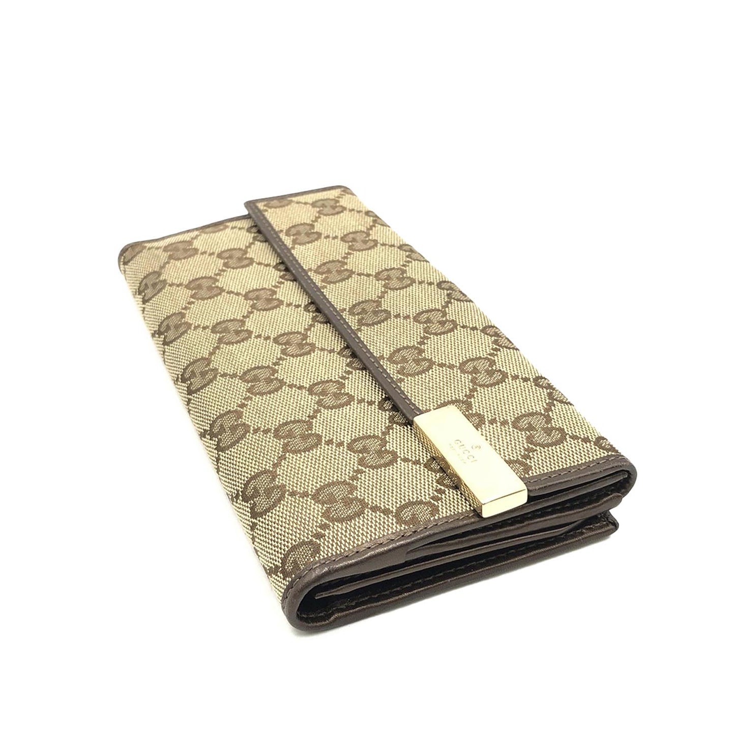 Gucci GG Canvas Long Wallet Brown