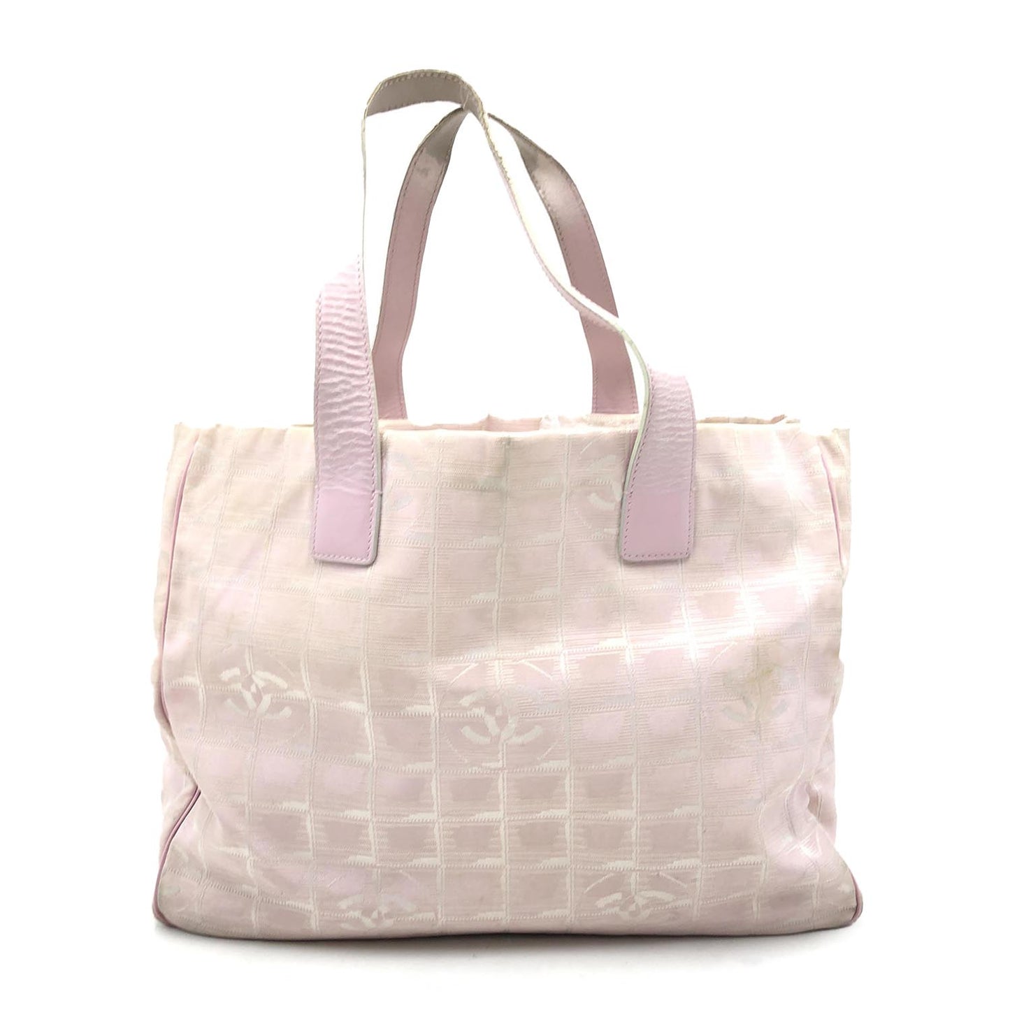 Chanel Travel Line Pink Nylon Jacquard Tote Bag