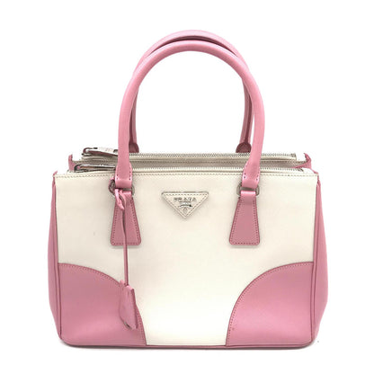 Prada Saffiano Lux Small Bicolor Double Zip Galleria Tote