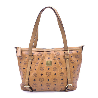 MCM Visetos Studded Medium Essentials Shopper Tote