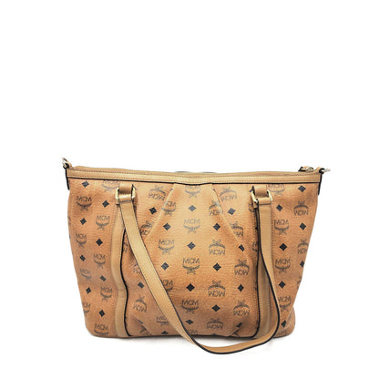 MCM Visetos Studded Medium Essentials Shopper Tote