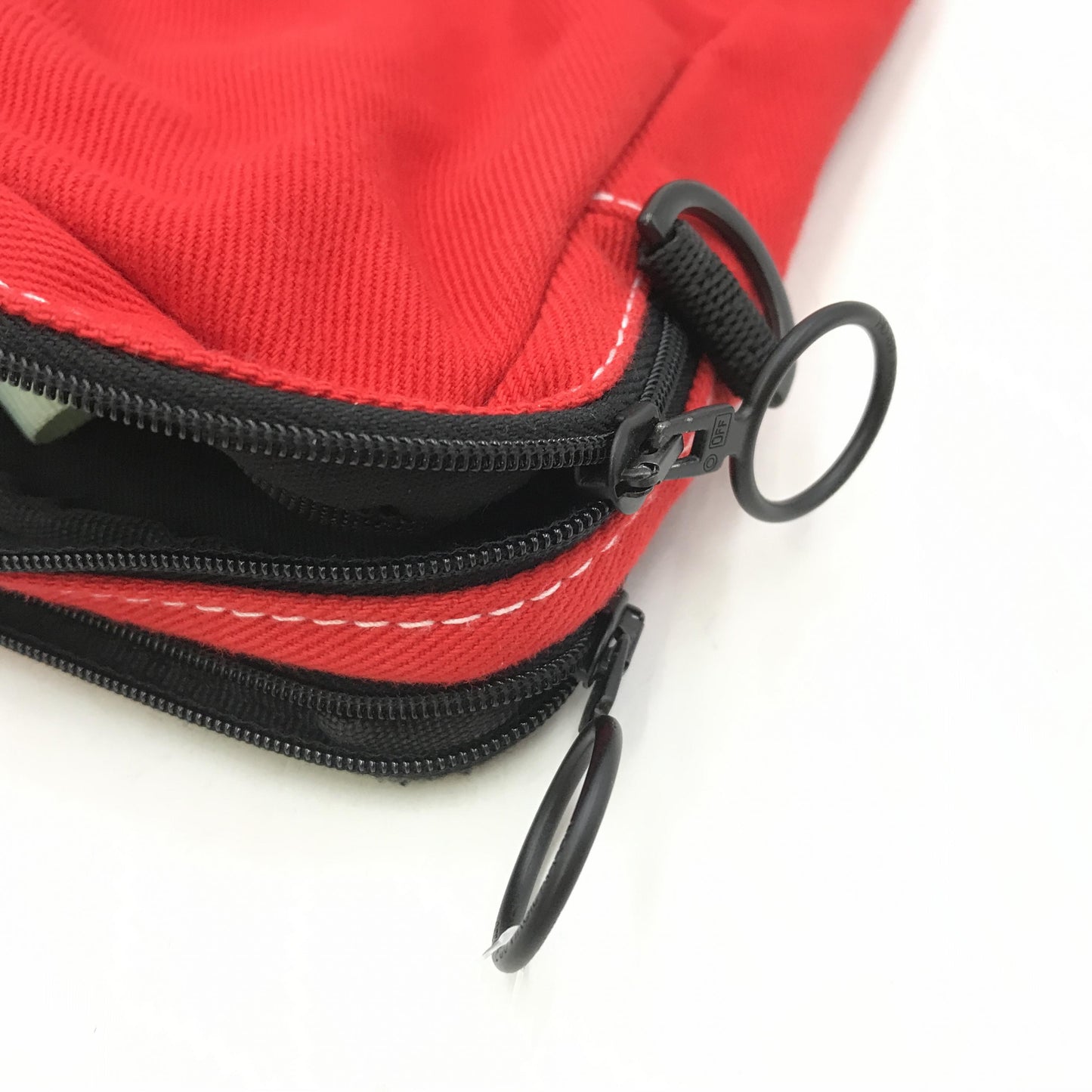 OFF WHITE Red Denim Crossbody Bag