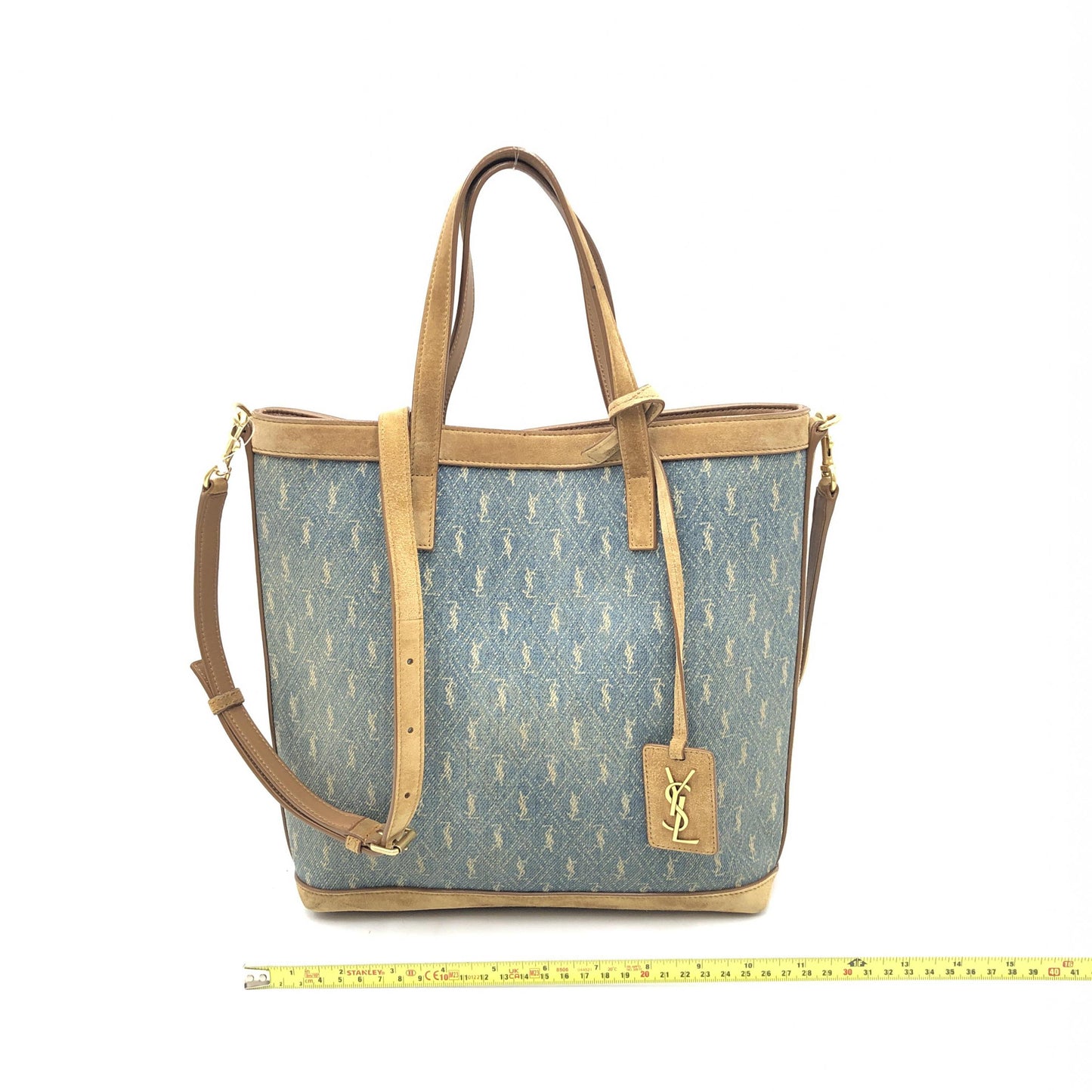 Yves Saint Laurent Monogram Print Denim Tote