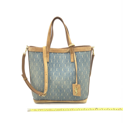 Yves Saint Laurent Monogram Print Denim Tote