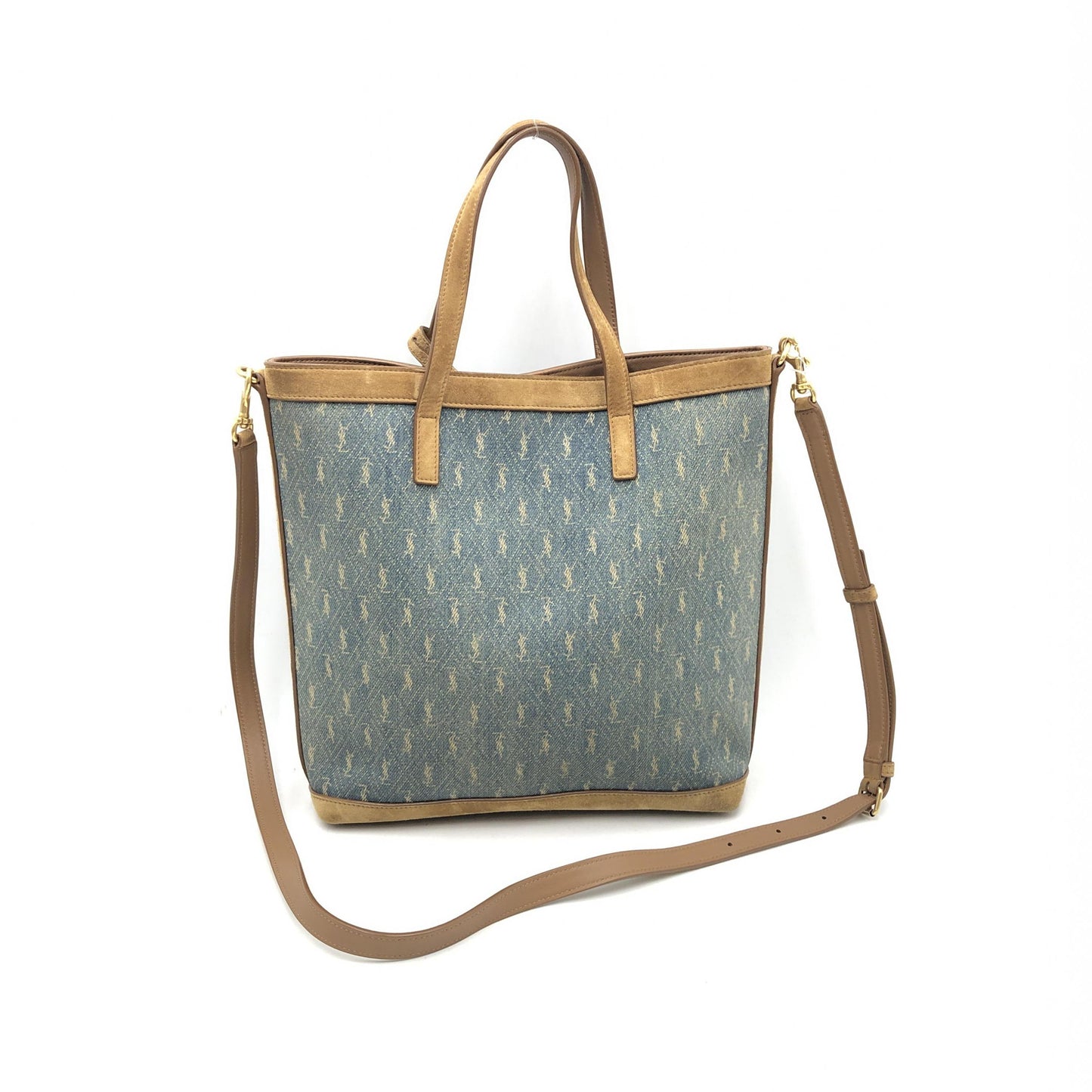 Yves Saint Laurent Monogram Print Denim Tote