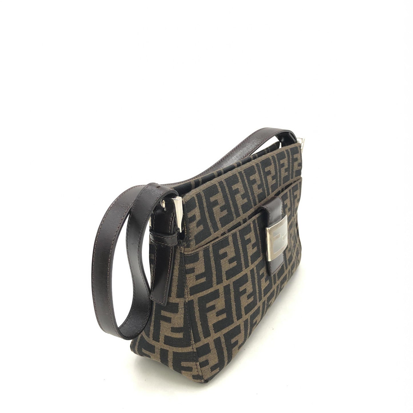 Fendi Zucca Canvas Shoulder Bag