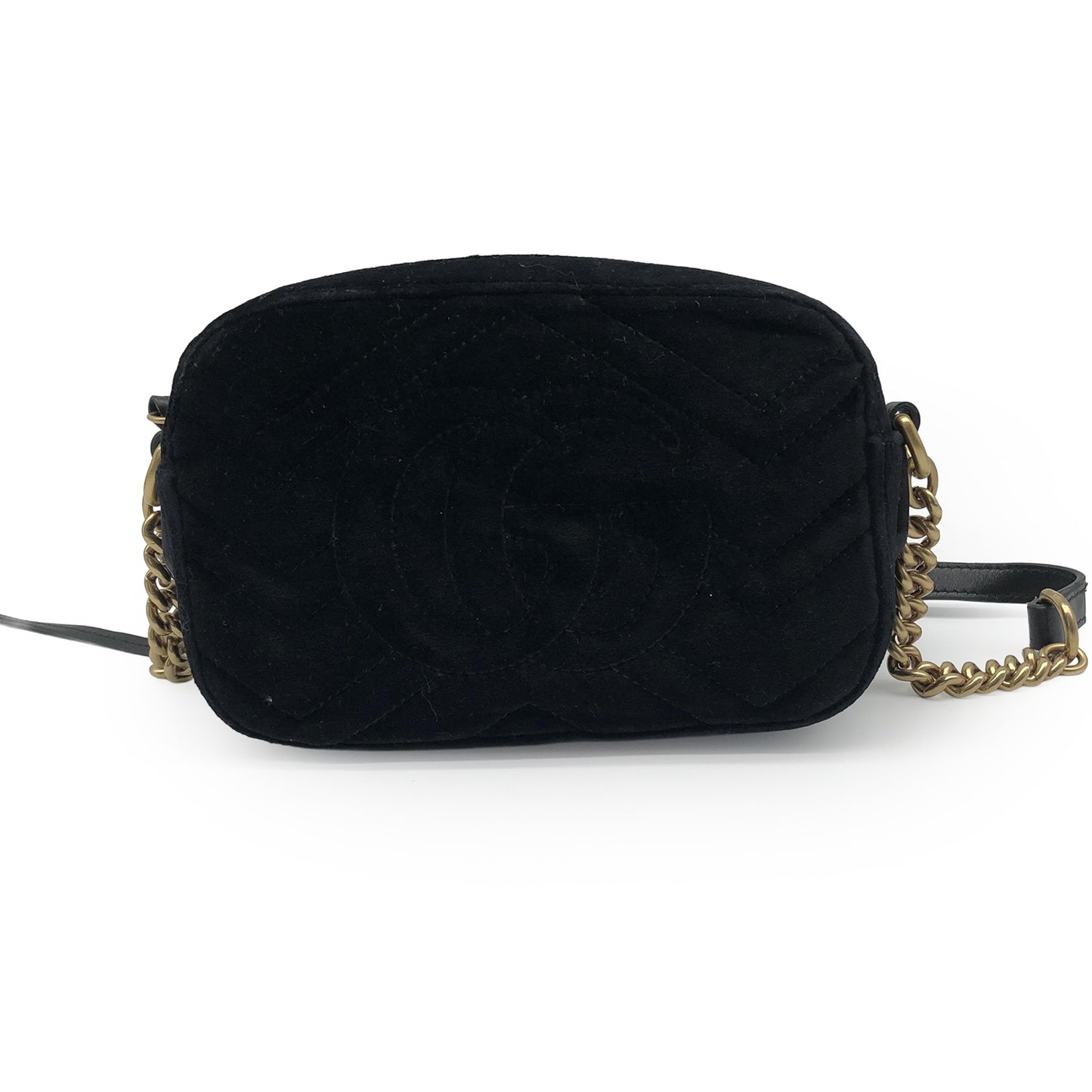 GG Marmont Matelasse Marquise Crystals Velvet Mini Chain Shoulder Bag
