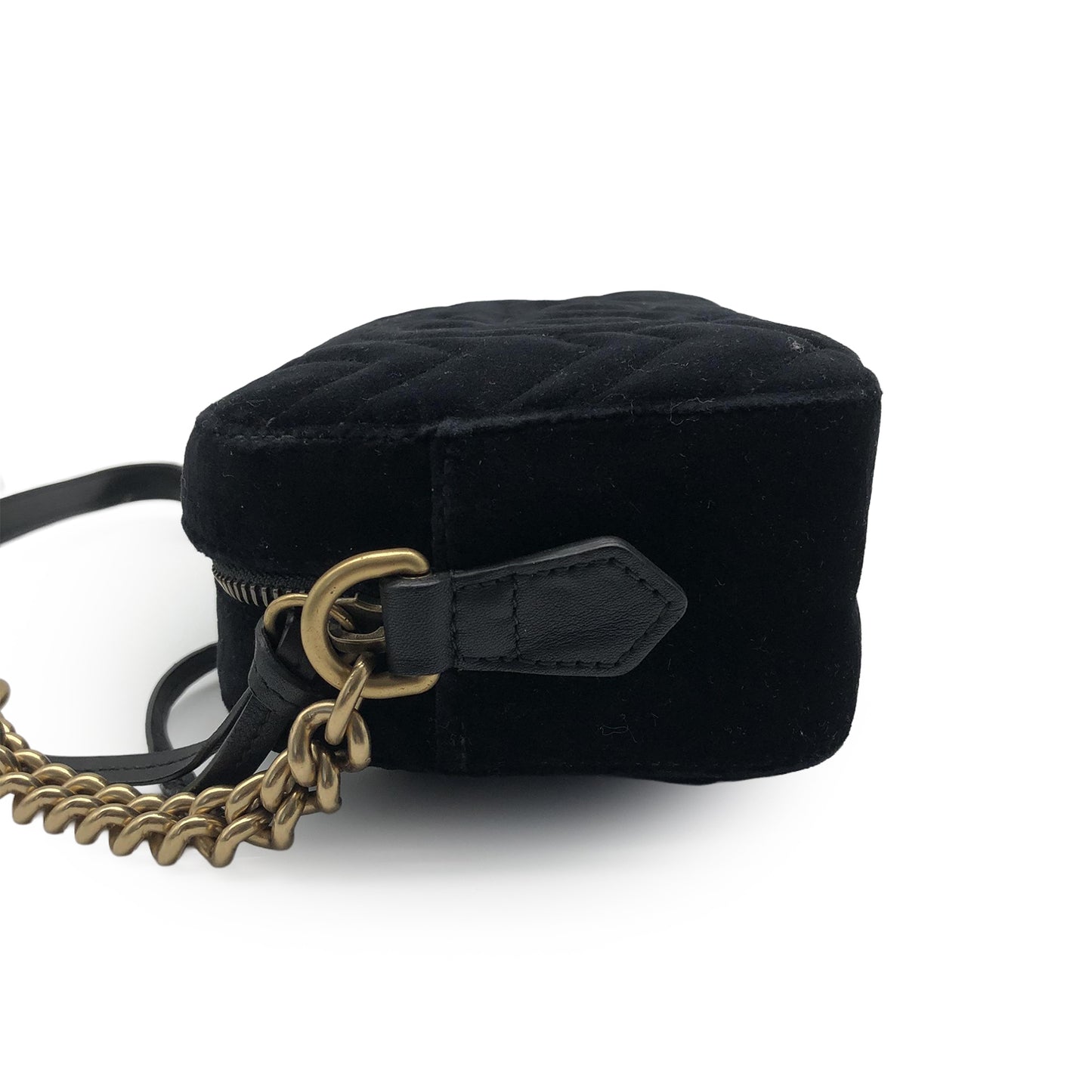 GG Marmont Matelasse Marquise Crystals Velvet Mini Chain Shoulder Bag