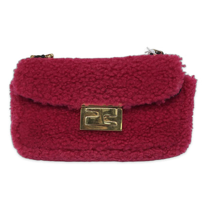 Shearling Nappa Mini Be Baguette Shoulder Bag