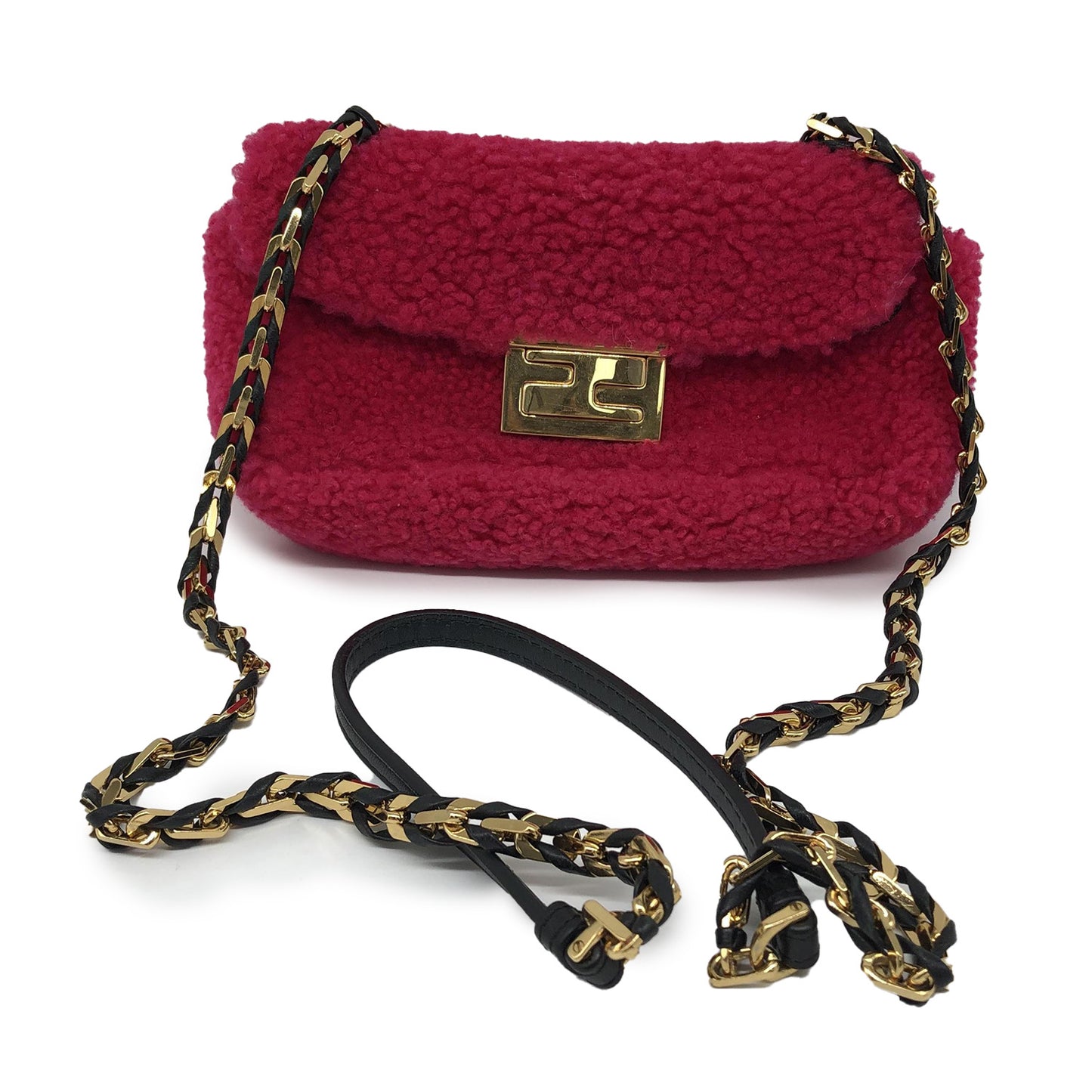 Shearling Nappa Mini Be Baguette Shoulder Bag