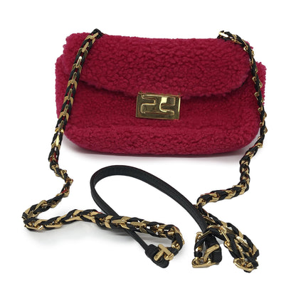 Shearling Nappa Mini Be Baguette Shoulder Bag