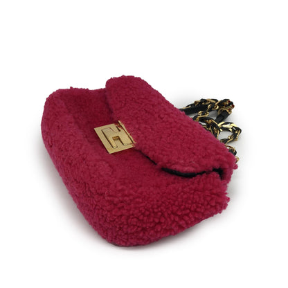 Shearling Nappa Mini Be Baguette Shoulder Bag