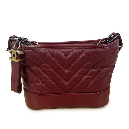Quilted Chevron Calfskin Gabrielle Small Hobo