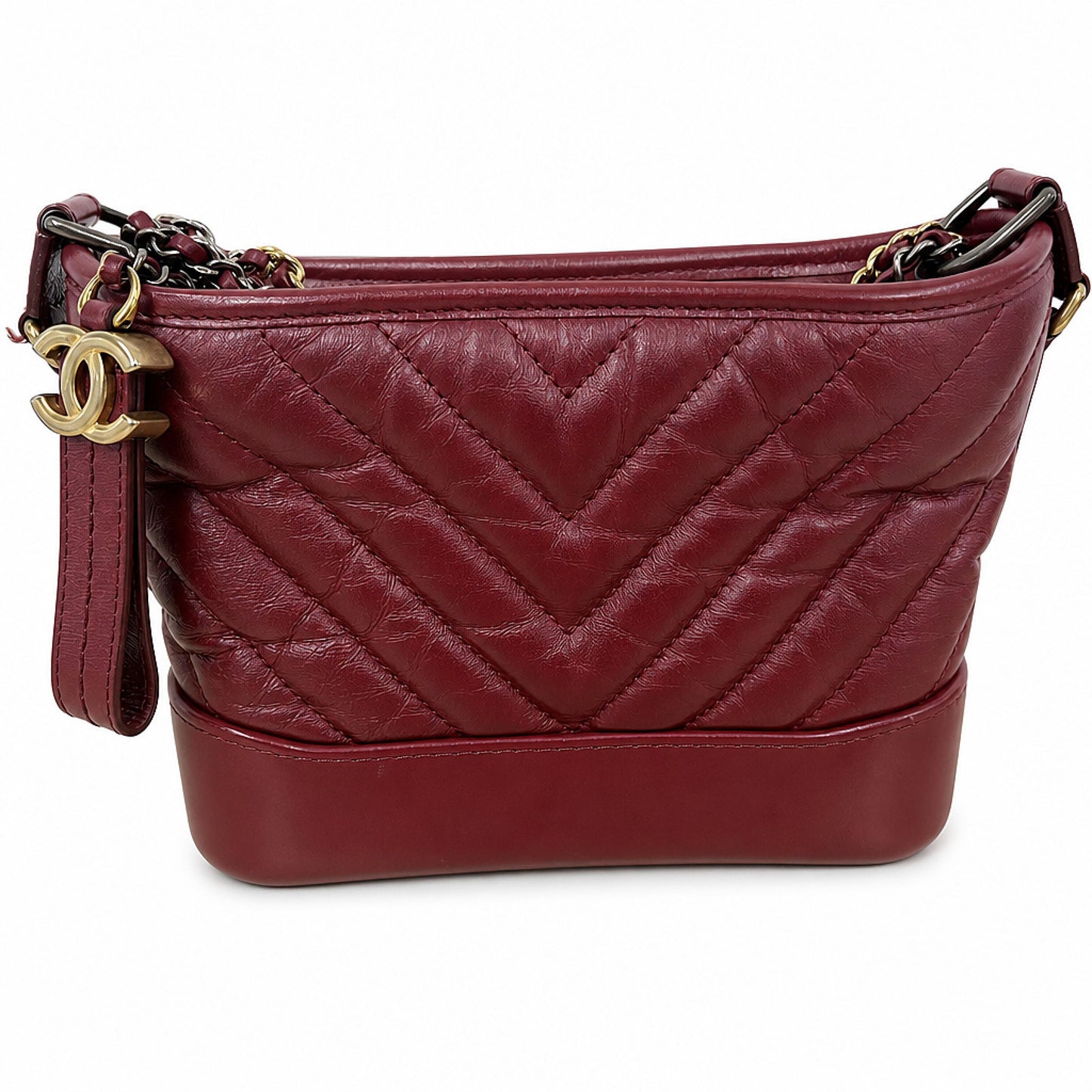 Quilted Chevron Calfskin Gabrielle Small Hobo