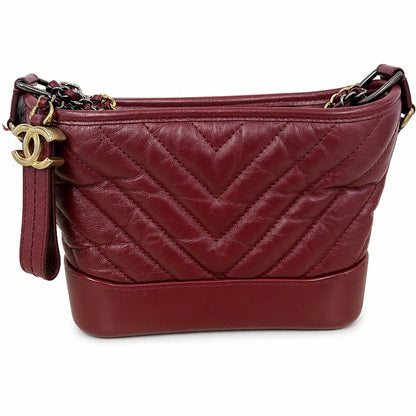 Quilted Chevron Calfskin Gabrielle Small Hobo