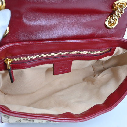 GG Canvas GG Marmont Chain Shoulder Bag Red