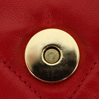 Lambskin Matelasse Chain Shoulder Bag G Metal Fittings Red Series 1