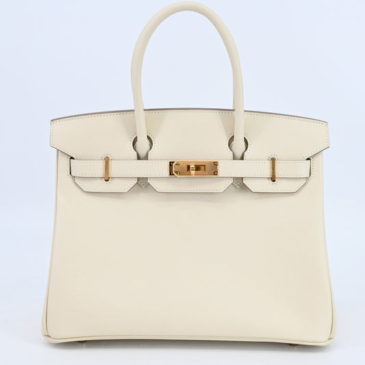 Birkin 30, Epsom leather, cream, PG hardware, Y stamp