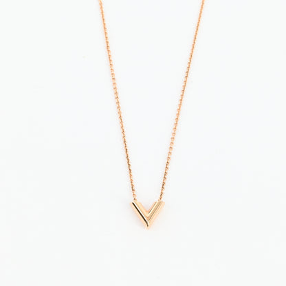 Essential V Necklace in Rose Gold