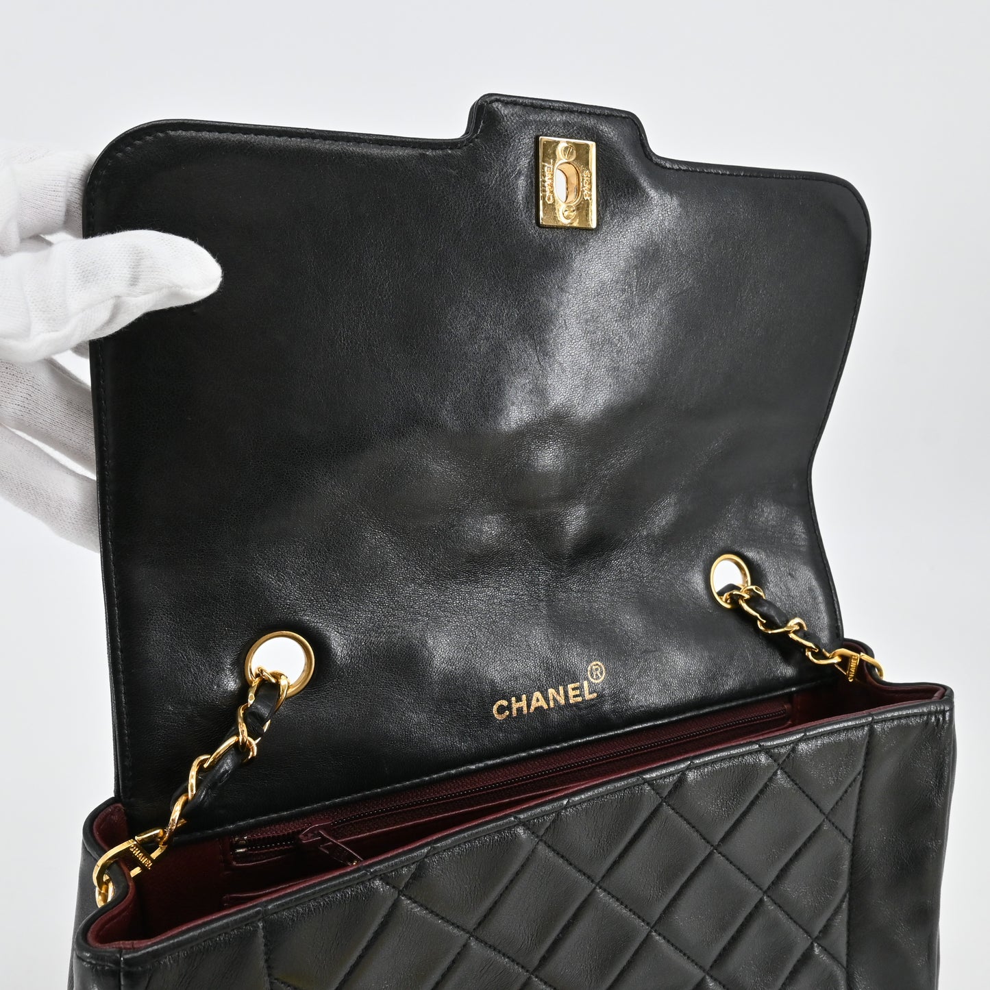 Lambskin Matelasse Chain Shoulder Bag Black G Hardware 2nd Series