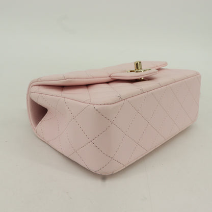 Lambskin Matelasse Top Handle Chain Shoulder Bag Pink G Hardware IC Chip