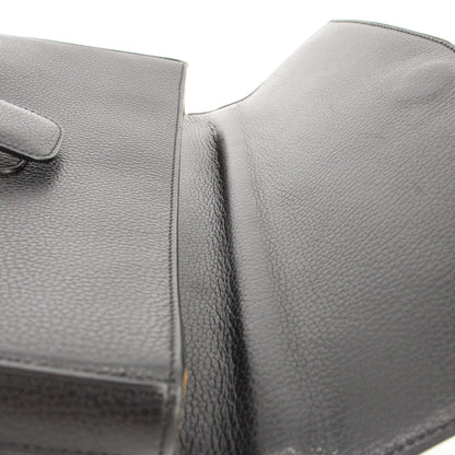 Leather one-shoulder bag in black