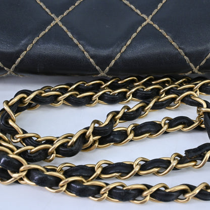 Calfskin Wild Stitch Chain Shoulder Black G Metal Fittings 9th Series